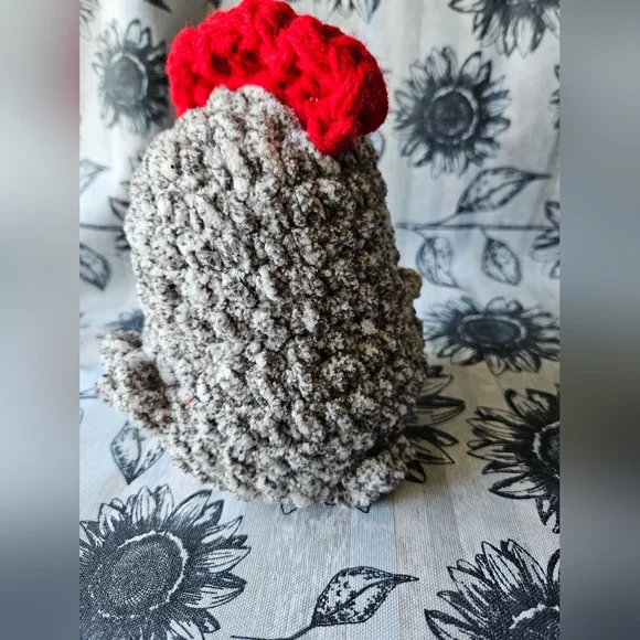 Crochet Black Speckled Rooster Amigurumi Plushie - Picture 12 of 16